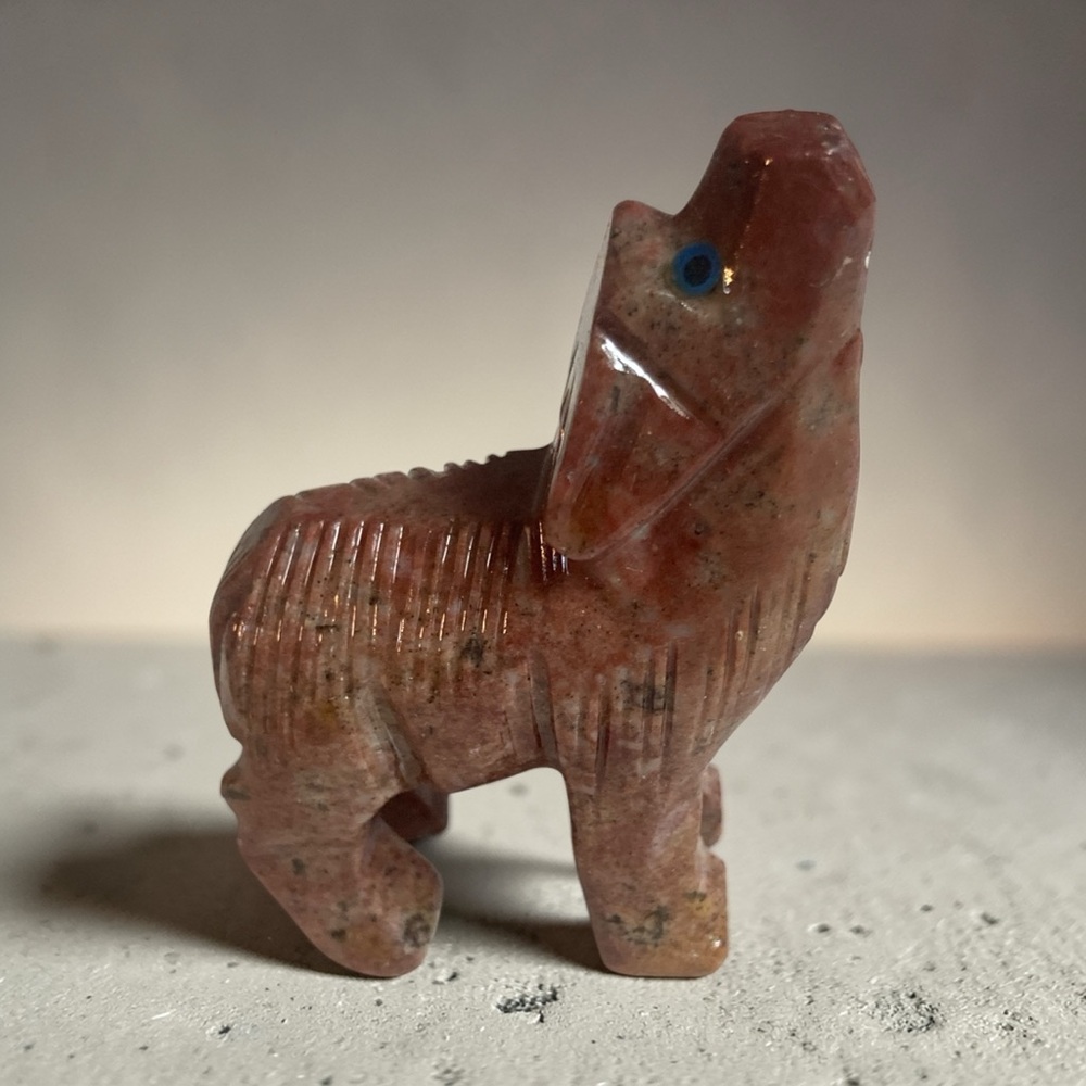 Soapstone wolf figurine crystal